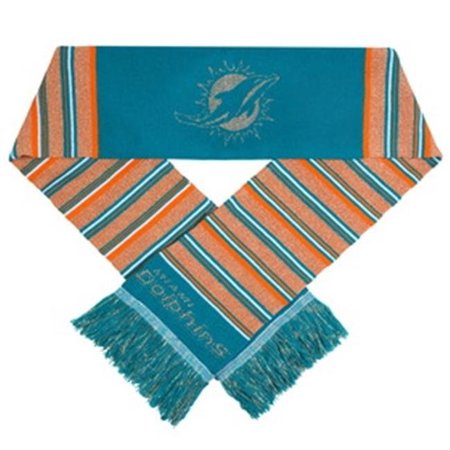 FOREVER COLLECTIBLES Miami Dolphins Glitter Stripe Scarf 8934517712